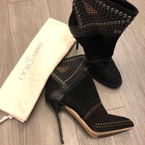 Jimmy Choo suede stiletto boots